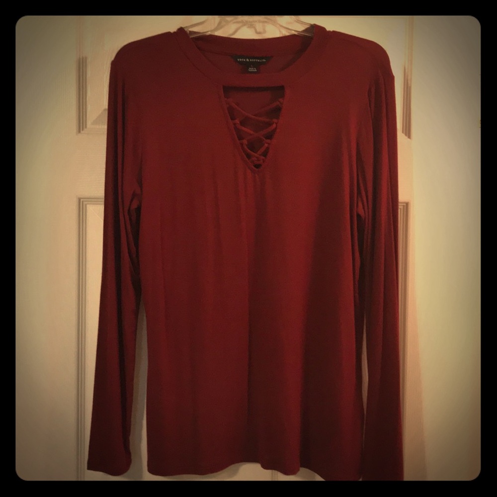 Rock & Republic Maroon Long Sleeve Shirt